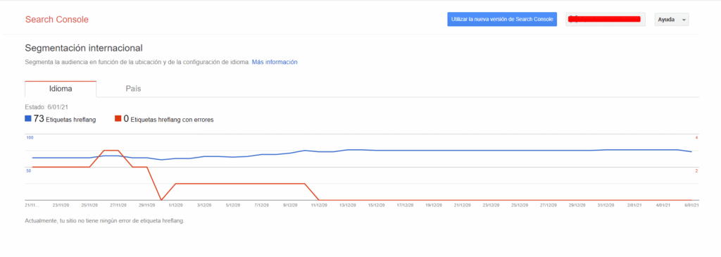 Etiqueta Hreflang search console